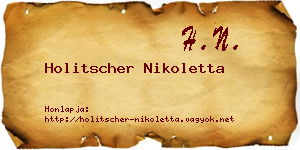 Holitscher Nikoletta névjegykártya